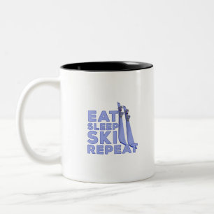 Sleep Ski Wiederholung essen Zweifarbige Tasse