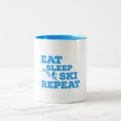 Sleep Ski Wiederholung essen Zweifarbige Tasse (Mittel)