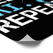 Sleep Ski Wiederholung Skifahren Hobby Wintersport Poster (Ecke)