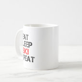 Sleep Ski Wiederholung Wintergebirge Skilodge Kaffeetasse (Vorderseite Links)