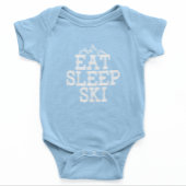 Sleep Ski Winter Gag Babydusche essen Baby Strampler
