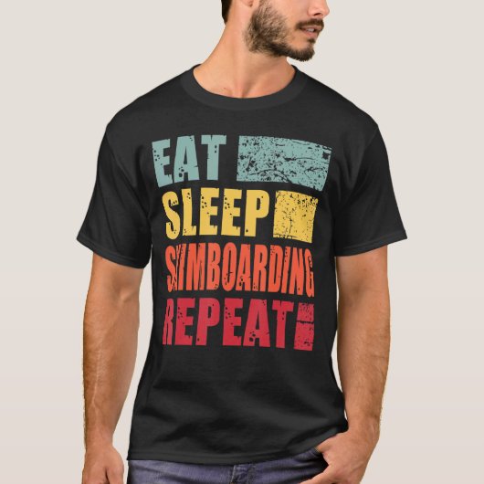 Sleep Skimboarding essen T-Shirt (Vorderseite)