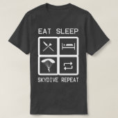 Sleep Skydive essen Wiederholung Funny Skydiving 1 T-Shirt (Design vorne)