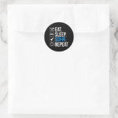 Sleep Sleep-Sci-Fi Wiederholung Runder Aufkleber (Tasche)