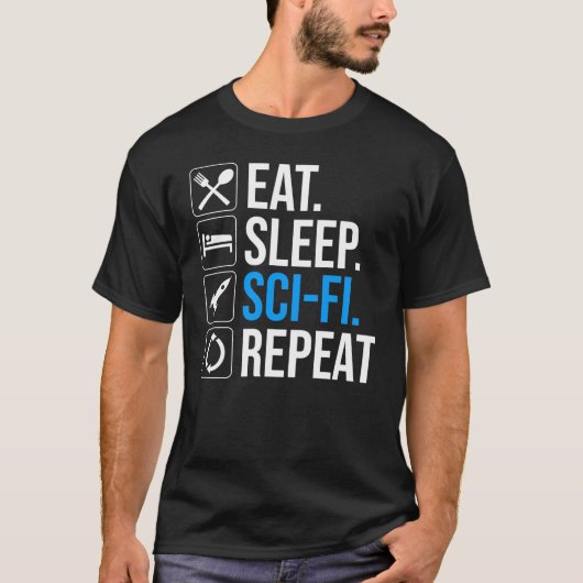 Sleep Sleep-Sci-Fi Wiederholung T-Shirt (Vorderseite)