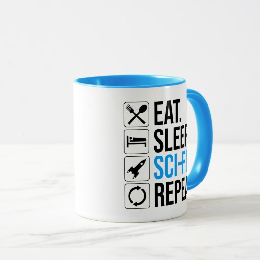 Sleep Sleep-Sci-Fi Wiederholung Tasse (VorderseiteRechts)