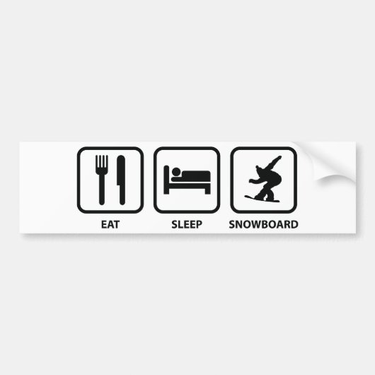 Sleep Snowboard essen Autoaufkleber (Vorne)