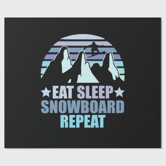 Sleep Snowboard essen Wiederholung Geschenkpapier (Flach)