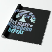 Sleep Snowboard essen Wiederholung Geschenkpapier (Ungerollt)