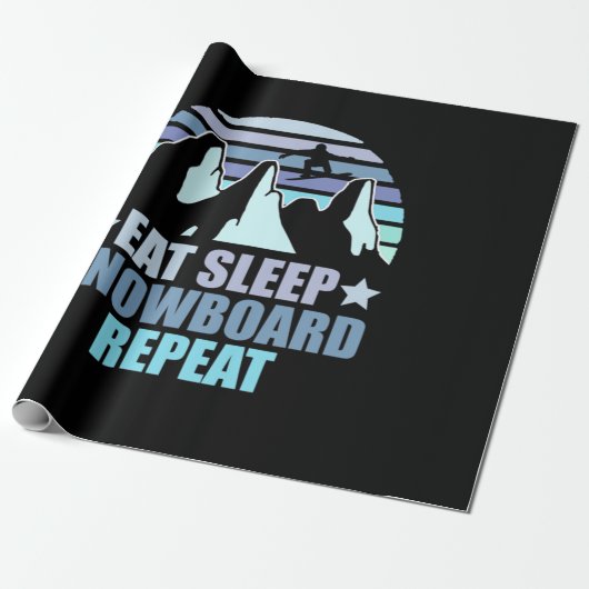 Sleep Snowboard essen Wiederholung Geschenkpapier (Ungerollt)