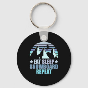Sleep Snowboard essen Wiederholung Schlüsselanhänger