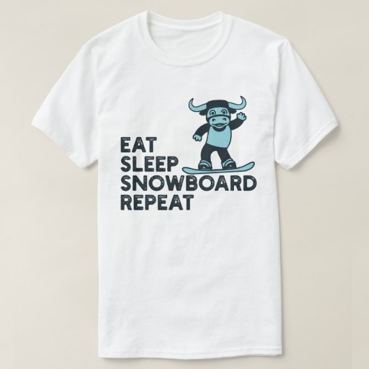 Sleep Snowboard essen Wiederholung T-Shirt (Design vorne)
