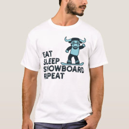 Sleep Snowboard essen Wiederholung T-Shirt