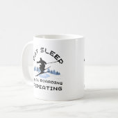 Sleep Snowboarden wiederholen Kaffeetasse (Vorderseite Links)