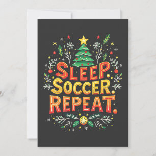 Sleep Soccer Wiederholung Weihnachtsbaum Fußball L Dankeskarte