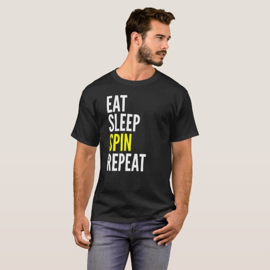 Sleep Spin Wiederholung Sport Spin Lover essen T-Shirt (Vorne ganz)