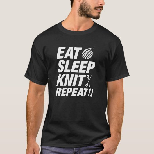 Sleep-Strick essen Wiederholung T-Shirt (Vorderseite)