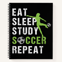 Sleep Study Soccer Repeat Girls Soccer Player Notizblock
