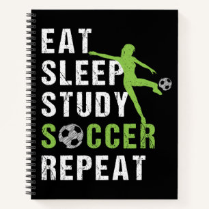 Sleep Study Soccer Repeat Girls Soccer Player Notizblock