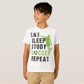 Sleep Study Soccer Wiederholung Boy Soccer Player T-Shirt (Vorne ganz)