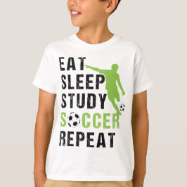 Sleep Study Soccer Wiederholung Boy Soccer Player T-Shirt