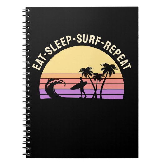 Sleep Surf wiederholen Notizblock (Vorderseite)