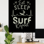 Sleep Surf wiederholen Poster (Heimbüro)