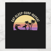 Sleep Surf wiederholen Weinetikett (Einzelnes Label)