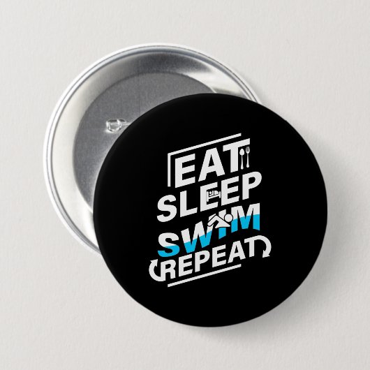 Sleep Swim essen Button (Vorne & Hinten)