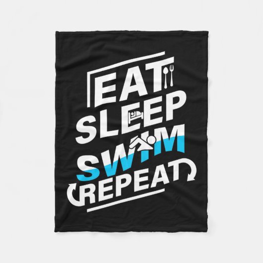 Sleep Swim essen Fleecedecke (Vorderseite)