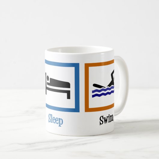 Sleep Swim essen Kaffeetasse (VorderseiteRechts)