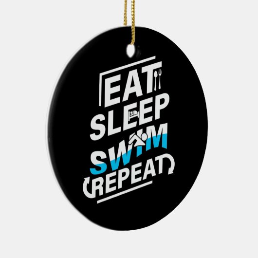 Sleep Swim essen Keramik Ornament (Rechts)