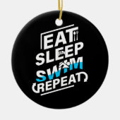 Sleep Swim essen Keramik Ornament (Vorne)