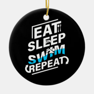 Sleep Swim essen Keramik Ornament