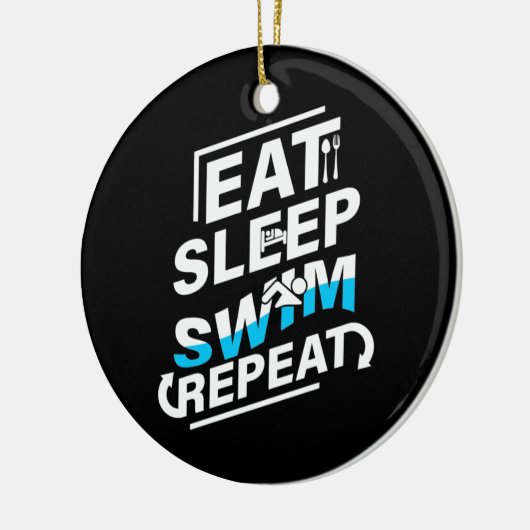 Sleep Swim essen Keramik Ornament (Links)