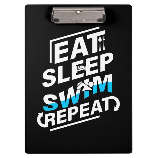 Sleep Swim essen Klemmbrett (Vorderseite)