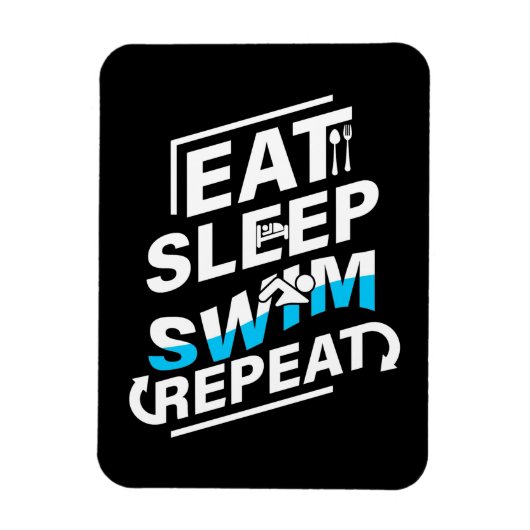 Sleep Swim essen Magnet (Vertikal)