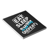 Sleep Swim essen Notizblock (angewinkelt)