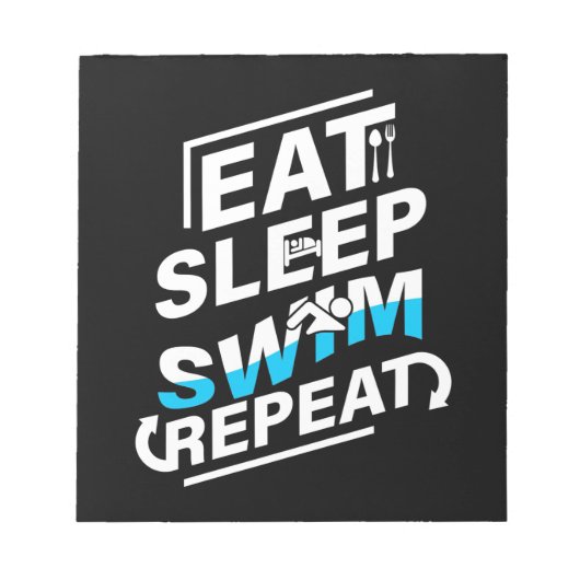 Sleep Swim essen Notizblock (Vorderseite)
