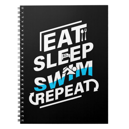 Sleep Swim essen Notizblock (Vorderseite)