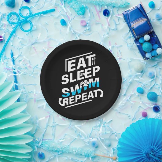 Sleep Swim essen Pappteller (Party)