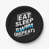 Sleep Swim essen Pappteller (Vorderseite)