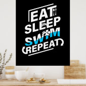 Sleep Swim essen Poster (Küche)