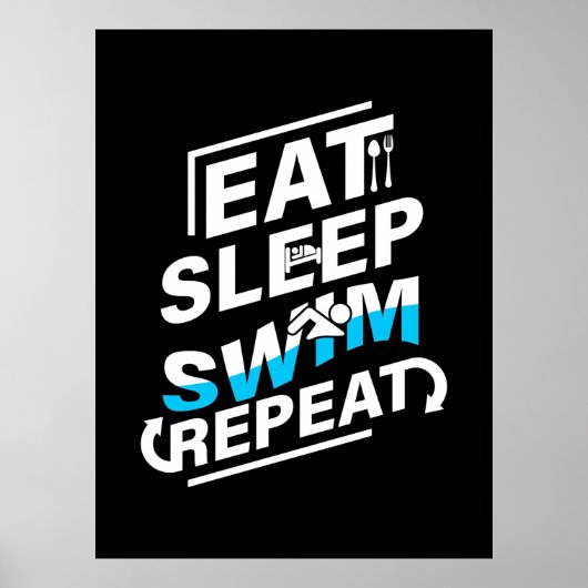 Sleep Swim essen Poster (Vorne)