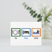 Sleep Swim essen Postkarte (Stehend Vorderseite)