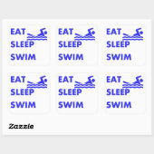 Sleep Swim essen Quadratischer Aufkleber (Blatt)