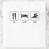Sleep Swim essen Rechteckiger Aufkleber (Tasche)