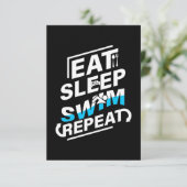 Sleep Swim essen RSVP Karte (Stehend Vorderseite)