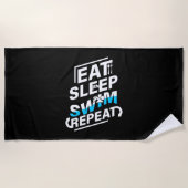 Sleep Swim essen Strandtuch (Vorderseite)