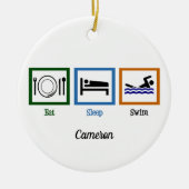 Sleep Swim Funny Swimmingpool Weihnachten Keramikornament (Vorne)